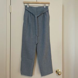 Dynamite brand (size XS) grey-blue pants with a tie belt.